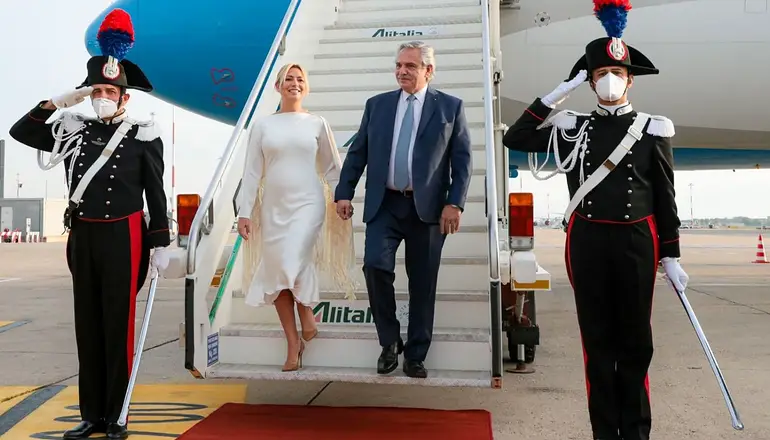 Llegada de Alberto Fernández a Roma para la cumbre del g20