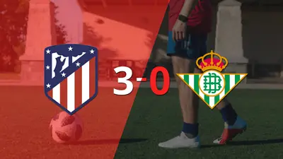 Goleada 3 a 0 de Atlético de Madrid a un Betis sin reacción Goleada 3 a 0 de Atlético de Madrid a un Betis sin reacción