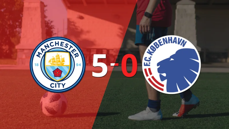 Manchester City derrotó sin complicaciones a FC Copenhague con doblete de Erling Haaland