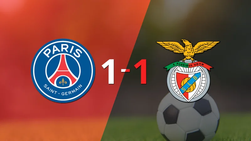 Benfica logró sacar el empate a 1 gol en casa de PSG