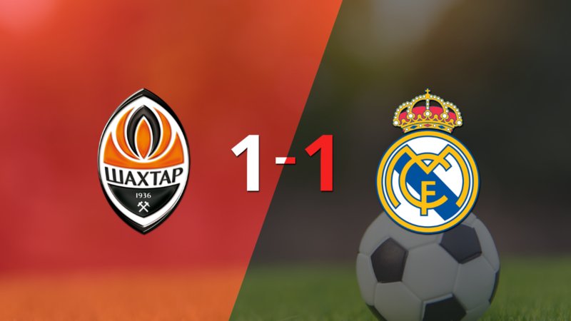 Empate a uno entre Shakhtar Donetsk y Real Madrid