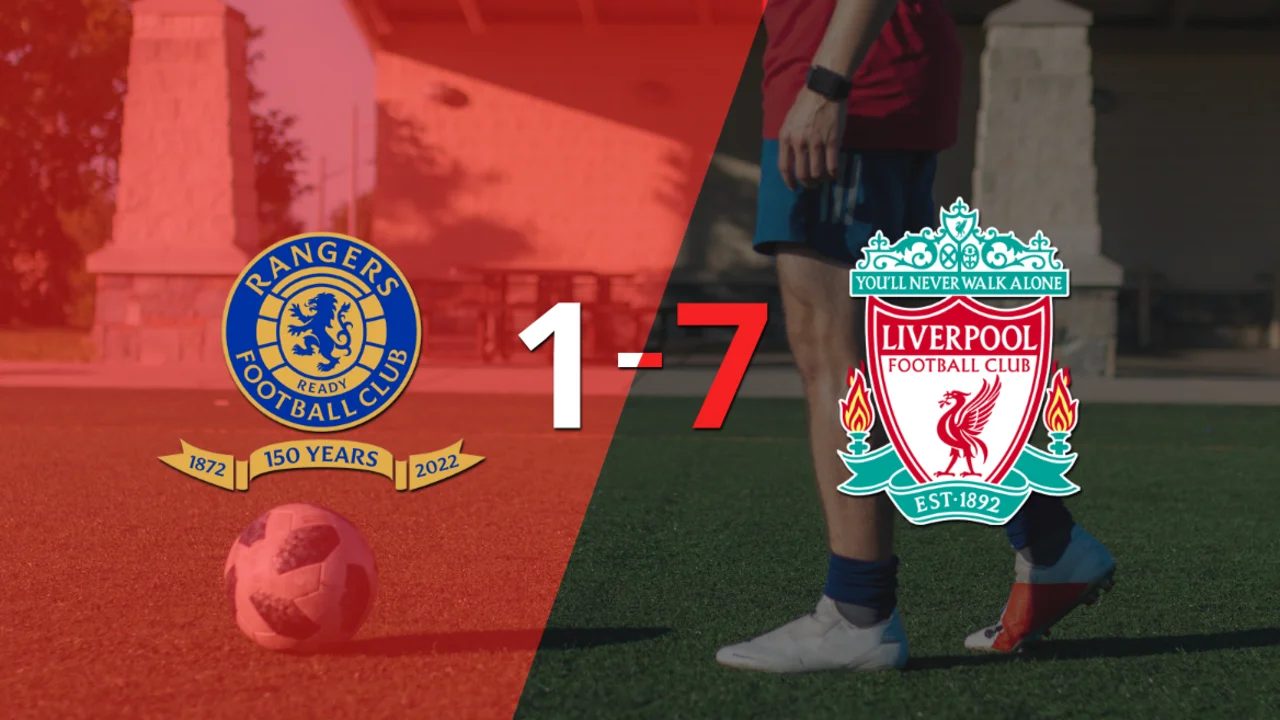 Mohamed Salah marcó un hat-trick en la goleada 7-1 de Liverpool frente a Rangers