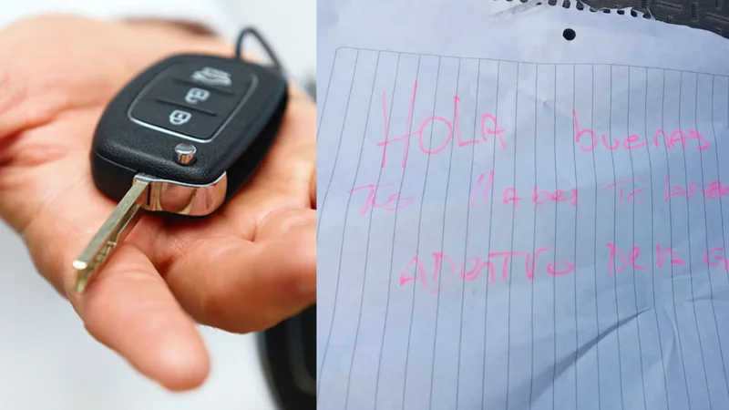 Perdió las llaves de su auto y las encontró con una carta.
