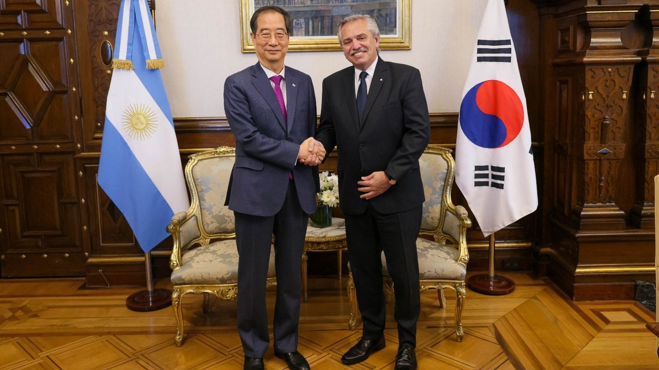 Alberto Fernández recibió en la Casa Rosada al primer ministro de Corea del Sur