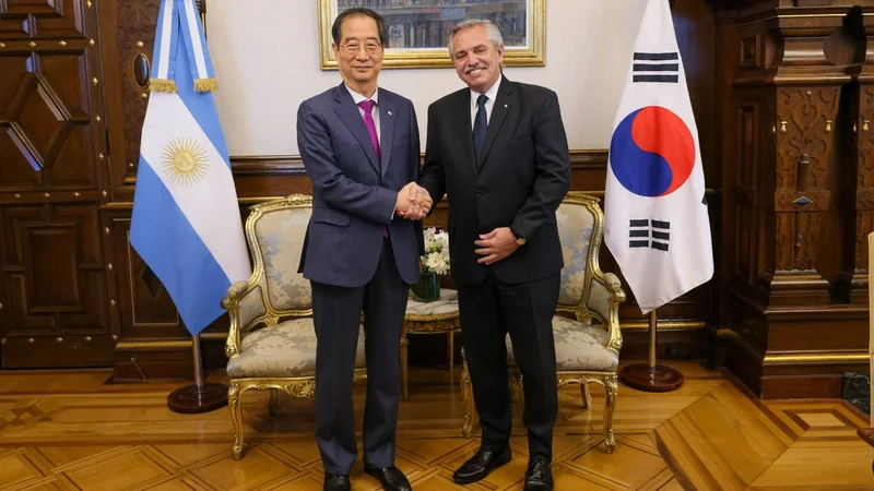 Alberto Fernández recibió en la Casa Rosada al primer ministro de Corea del Sur