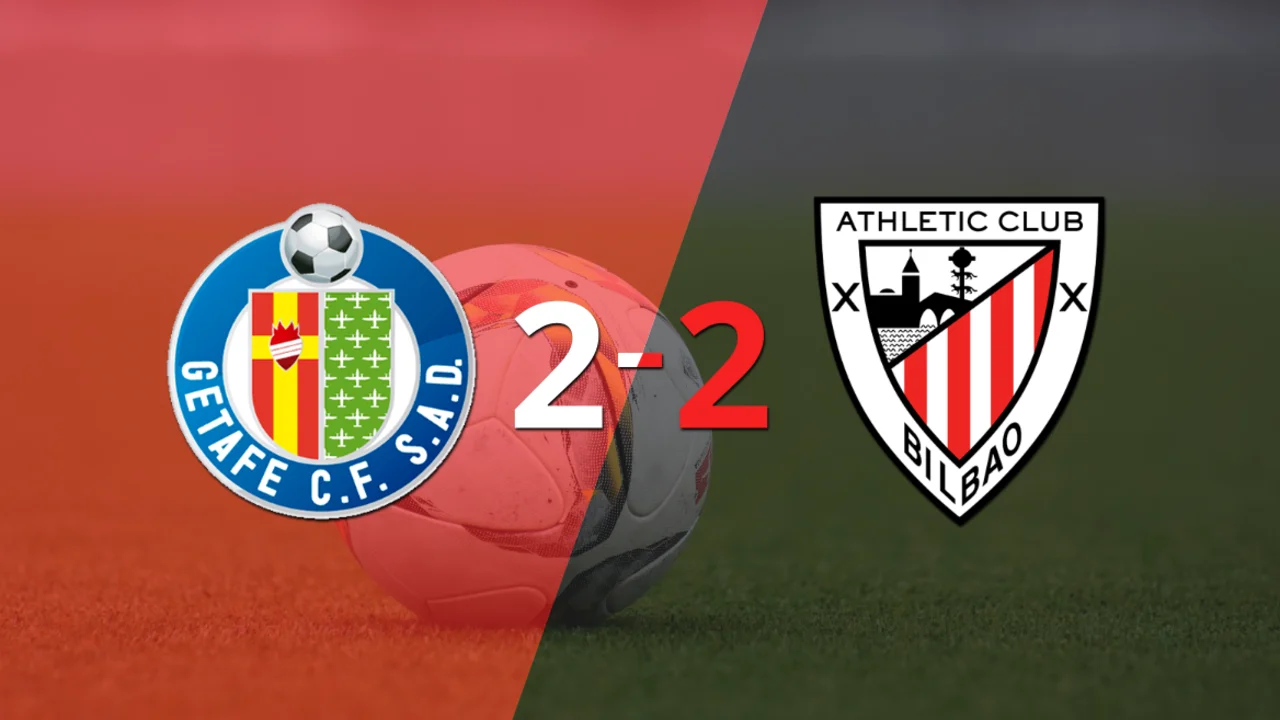 Getafe y Athletic Bilbao igualaron por 2 en un vibrante partido