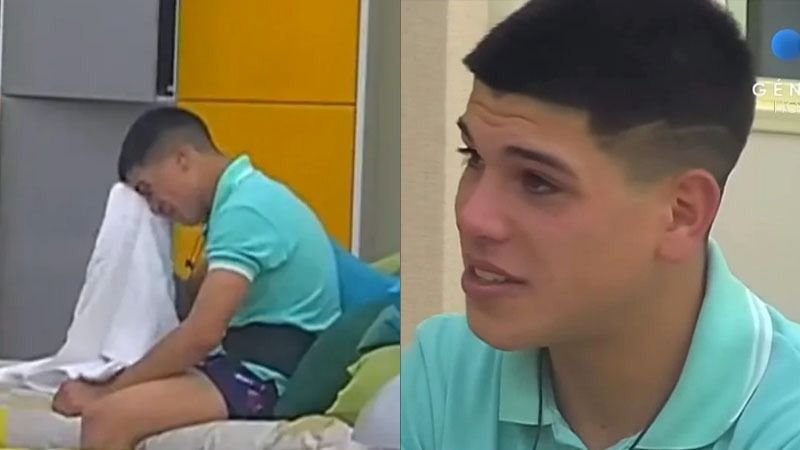 Thiago Medina, llorando en Gran Hermano