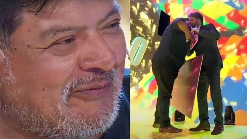 Daniel, participante de Los 8 Escalones, con Guido Kaczka en El Trece.
