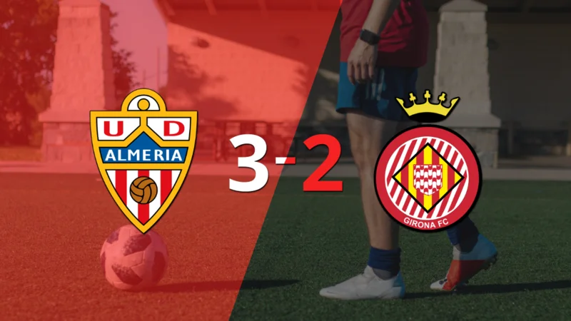 A puro gol, Almería se quedó con la victoria frente a Girona por 3 a 2