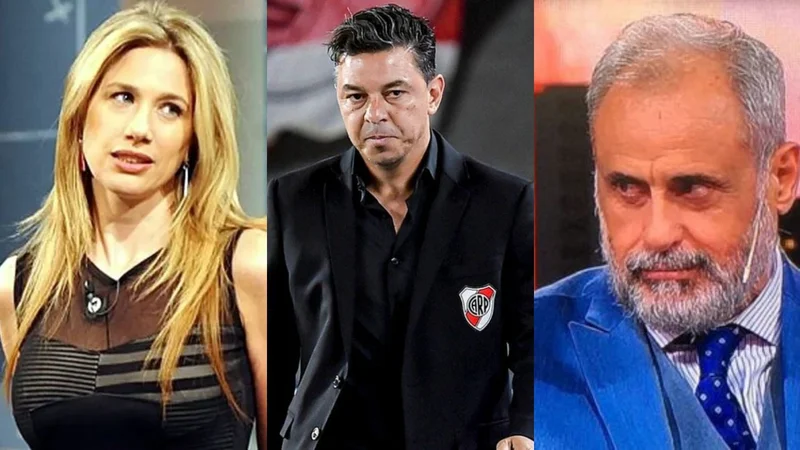Alina Moine, Marcelo Gallardo y Jorge Rial