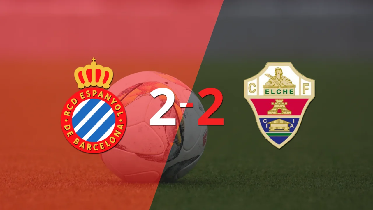 Espanyol y Elche igualaron por 2 en un vibrante partido