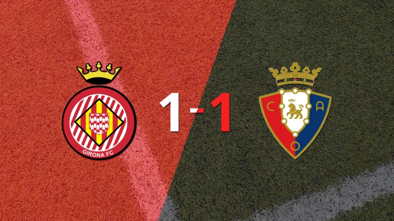 Girona no pudo en casa ante Osasuna y empataron 1-1 