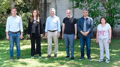 Diego Santilli, María Eugenia Vidal, Mauricio Macri, Horacio Rodríguez Larreta, Jorge Macri y Graciela Ocaña. Diego Santilli, María Eugenia Vidal, Mauricio Macri, Horacio Rodríguez Larreta, Jorge Macri y Graciela Ocaña.