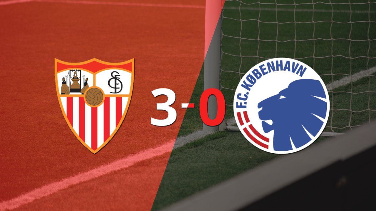 Tranquila victoria de Sevilla por 3 a 0 frente a FC Copenhague