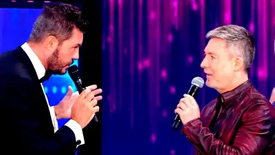 Marcelo Tinelli y Adrián Suar. Tinelli se va de El Trece. Marcelo Tinelli y Adrián Suar. Tinelli se va de El Trece.