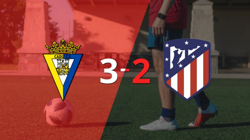 A puro gol, Cádiz se quedó con la victoria frente a Atlético de Madrid por 3 a 2