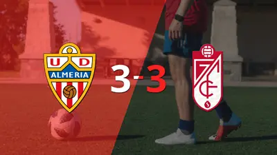 Almería empató con Granada aún con triplete de Luis Suárez Almería empató con Granada aún con triplete de Luis Suárez