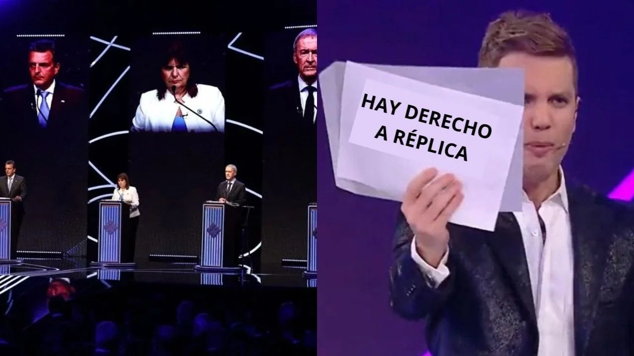 Los candidatos en el debate presidencial y un meme de Santiago del Moro