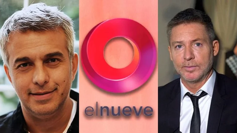 Mario Massacesi, el logo de El Nueve y Adrián Suar