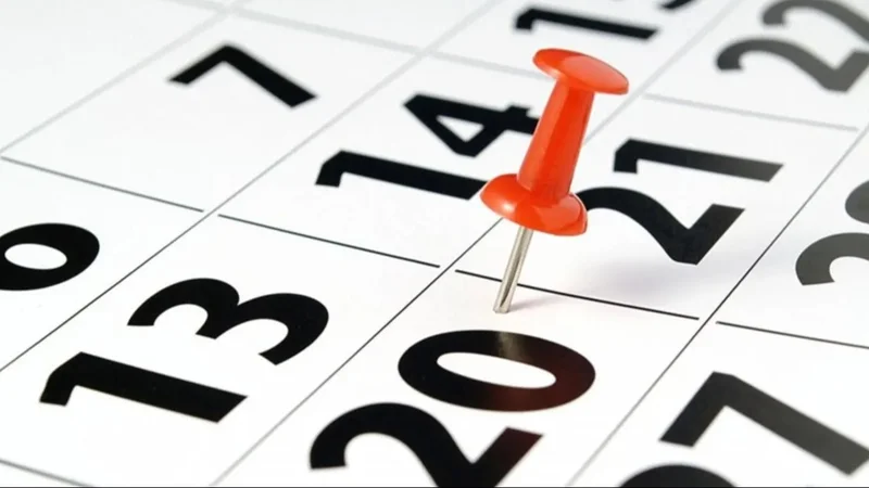 Calendario que señala cuáles serán los próximos feriados 