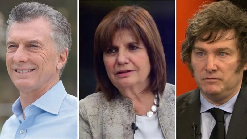 Mauricio Macri, Patricia Bullrich, Javier Milei 