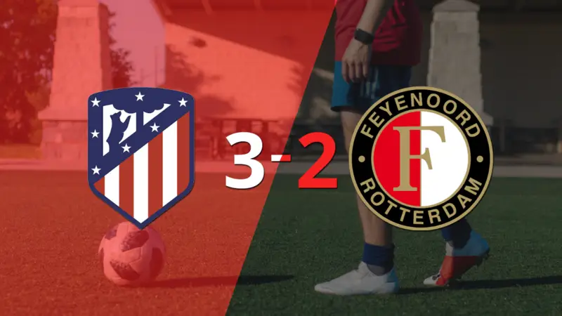 Álvaro Morata marca un doblete en la victoria 3-2 de Atlético de Madrid ante Feyenoord