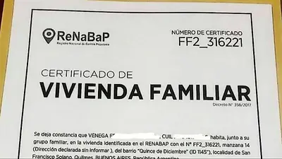 Certificado de vivienda familiar Certificado de vivienda familiar