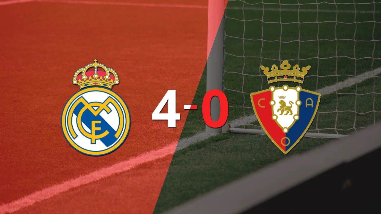 Real Madrid golea 4-0 a Osasuna y Jude Bellingham firma doblete 
