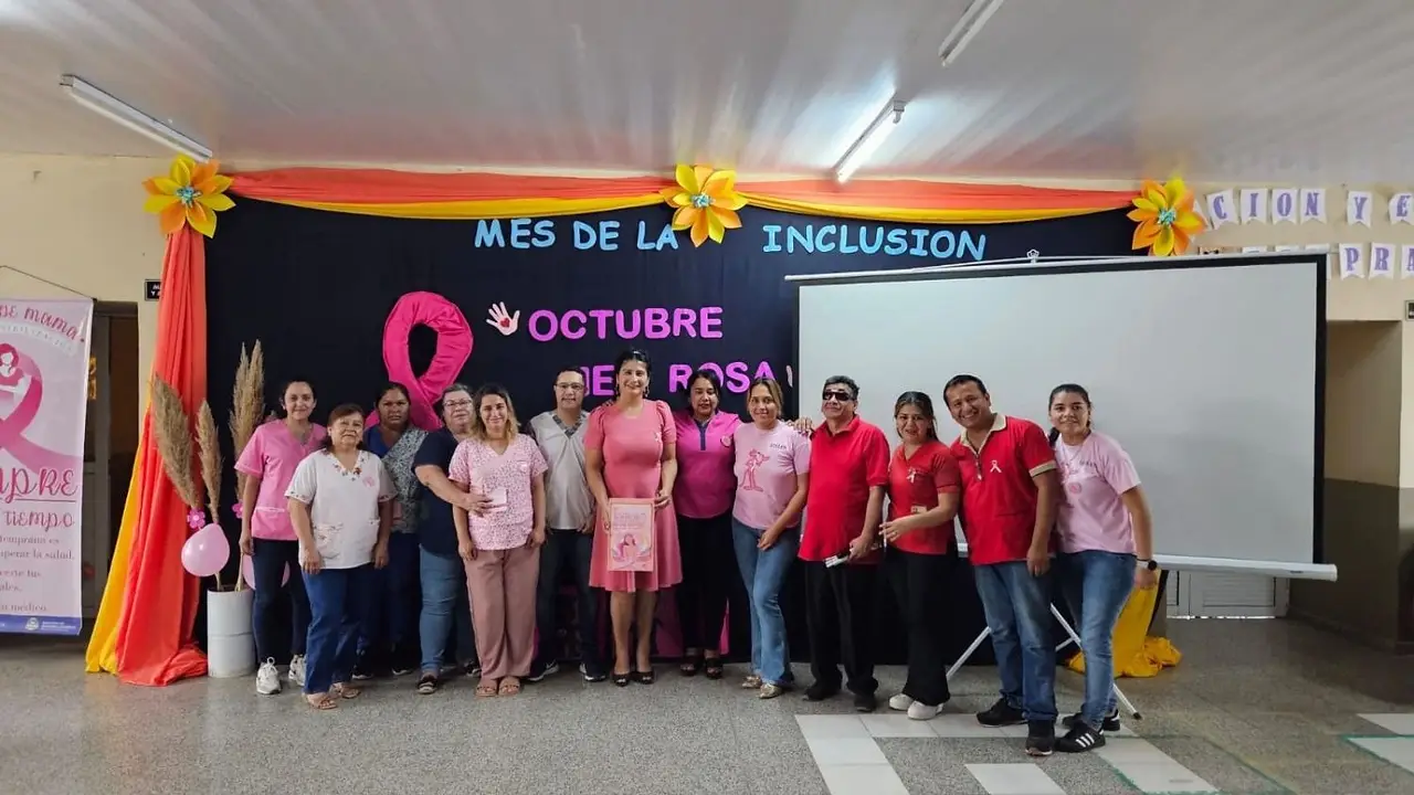 Hospital Laguna Yema: Brindaron una charla de concientización sobre el cáncer de mama en la Escuela Especial Nº 24en la Escuela Especial Nº 24