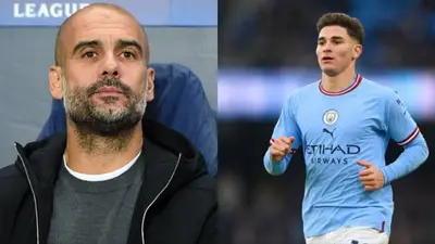 Julián Álvarez Manchester City Pep Guardiola Julián Álvarez Manchester City Pep Guardiola
