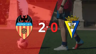 Con dos goles, Valencia se impuso a Cádiz en el estadio Mestalla Con dos goles, Valencia se impuso a Cádiz en el estadio Mestalla