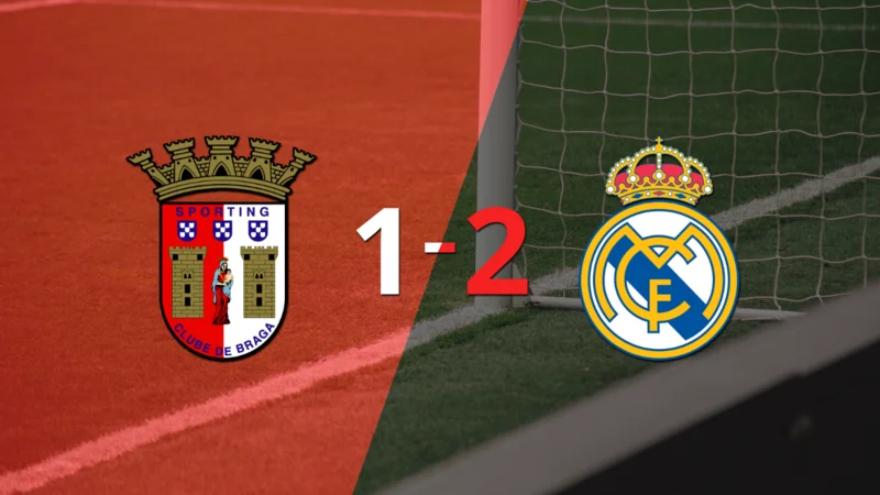 Real Madrid ganó por 2-1 en su visita a SC Braga