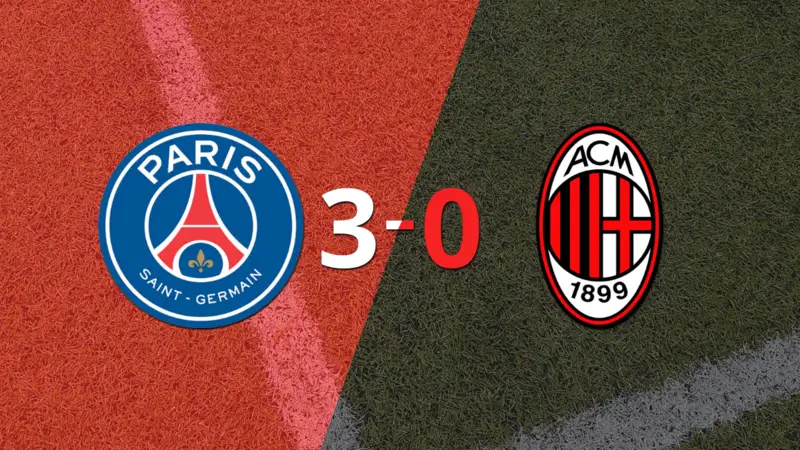 Milan se fue goleado 3-0 en su visita a PSG