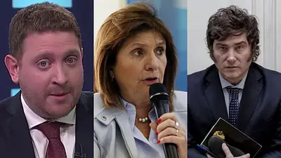 Jonatan Viale, Patricia Bullrich y Javier Milei Jonatan Viale, Patricia Bullrich y Javier Milei