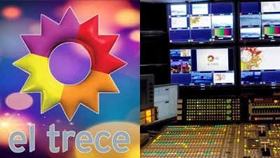 Logo de El Trece y el control del canal Logo de El Trece y el control del canal