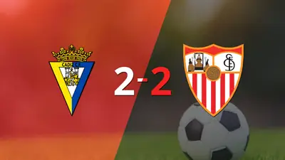 Cádiz y Sevilla igualaron 2 a 2 Cádiz y Sevilla igualaron 2 a 2