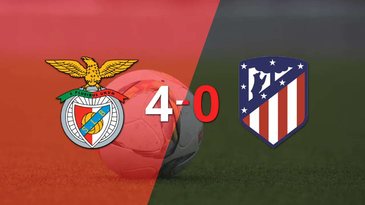 Atlético de Madrid fue superado fácilmente y cayó 4-0 contra Benfica