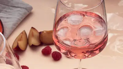 hielo, copa de vino, vino hielo, copa de vino, vino