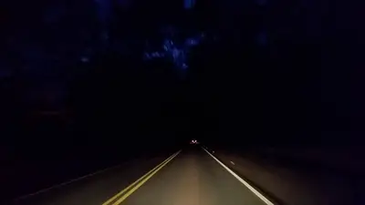ruta, auto, luces, noche ruta, auto, luces, noche