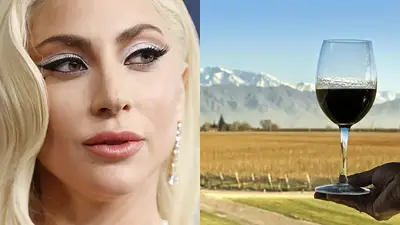 Lady Gaga y una copa de vino Lady Gaga y una copa de vino