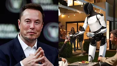 Elon Musk y el robot humanoide de Tesla Elon Musk y el robot humanoide de Tesla