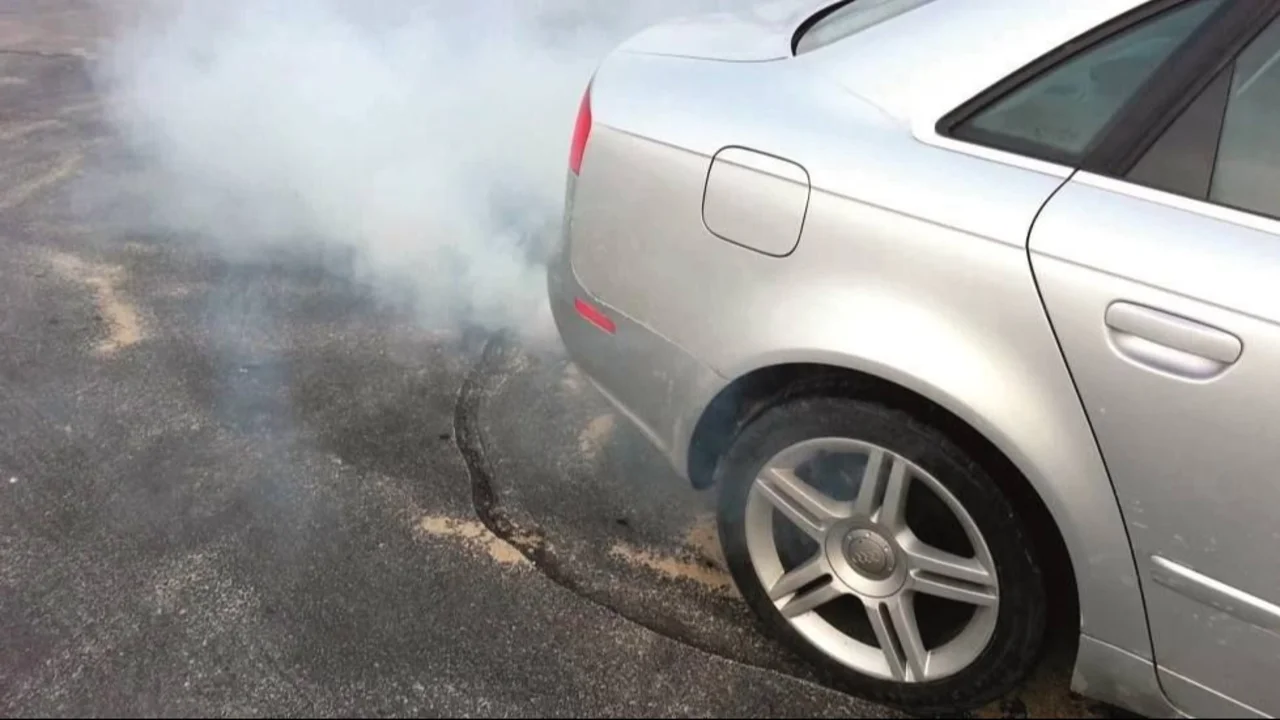 Humo gris auto.