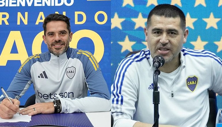 Fernando Gago y Juan Román Riquelme.