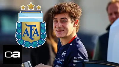 Franco Colapinto y el escudo de la Selección Argentina Franco Colapinto y el escudo de la Selección Argentina