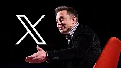 Elon Musk y logo de X. Elon Musk y logo de X.