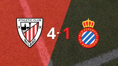Athletic Bilbao goleó 4-1 a Espanyol con doblete de Iñaki Williams Athletic Bilbao goleó 4-1 a Espanyol con doblete de Iñaki Williams