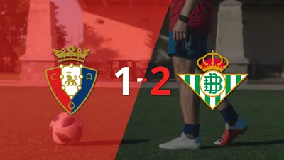 Betis consigue una estrecha victoria de 2 a 1 sobre Osasuna Betis consigue una estrecha victoria de 2 a 1 sobre Osasuna
