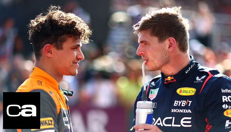 Lando Norris y Max Verstappen en el GP de los Estados Unidos.
