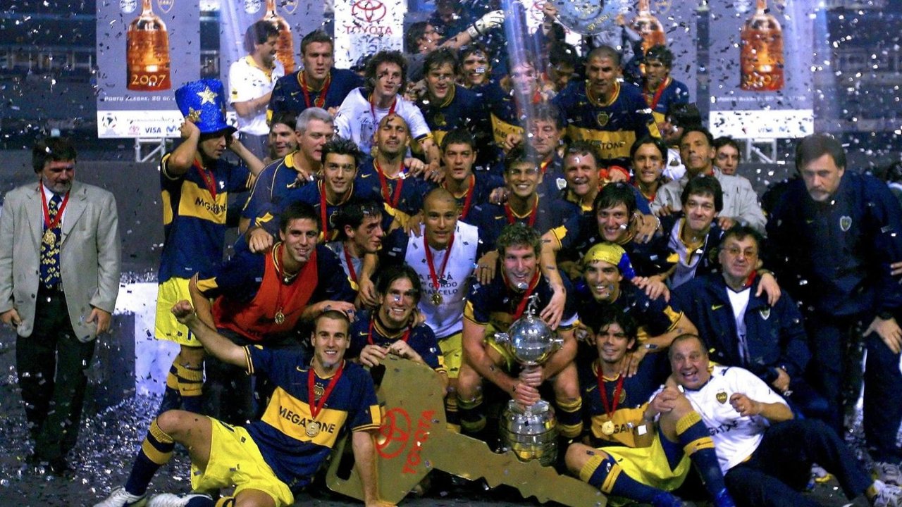 Los jugadores de Boca festejando la conquista de la Libertadores en 2007.