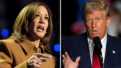 Donald Trump y Kamala Harris. Donald Trump y Kamala Harris.